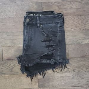 Black with lace pockets American eagle shorts